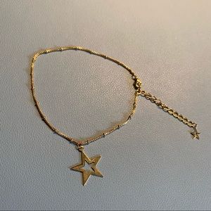 Gold star anklet